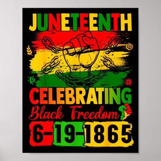 Juneteenth feiert schwarze Freiheit 1865 Männer Poster (Vorne)