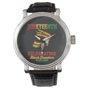 Juneteenth feiert schwarze Freiheit 6 19 1865 Armbanduhr