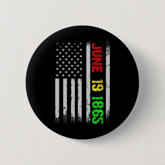 Juneteenth-Flagge 19. Juni 1865 Schwarze Geschicht Button (Vorderseite)