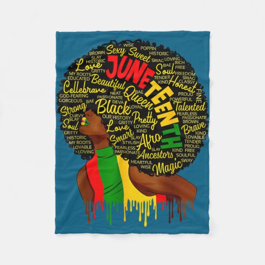Juneteenth-Flagge schwarze Geschichte Stolz afrika Fleecedecke (Vorderseite)