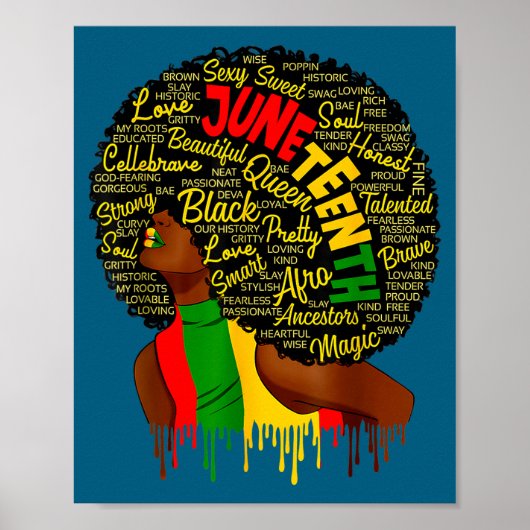 Juneteenth-Flagge schwarze Geschichte Stolz afrika Poster (Vorne)