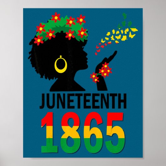 Juneteenth Frauen Mädchen Kinder Flagge 1865 Afro Poster (Vorne)
