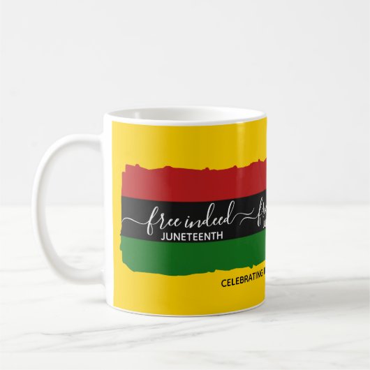 Juneteenth FREE INDEED Kaffeetasse (Links)