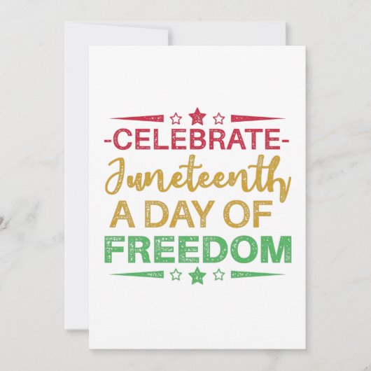 Juneteenth, Freedom of African American. Save The Date (Vorderseite)