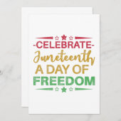 Juneteenth, Freedom of African American. Save The Date (Vorne/Hinten)