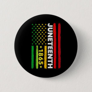 Juneteenth Freedom Usa Design Farbverlauf-Flagge T Button