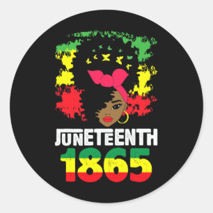 Juneteenth Freeish seit 1865 Melanin Black Girlwo Runder Aufkleber