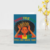 Juneteenth frei-ish seit 1865 schwarzer Stolz Karte (Gelbe Blume)