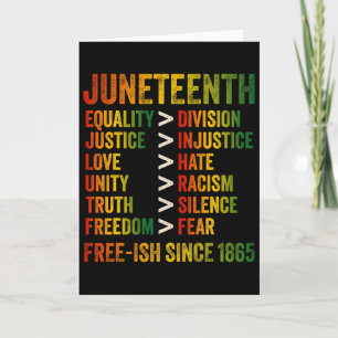 Juneteenth Frei seit 1865 Schwarze Geschichte Frau Karte