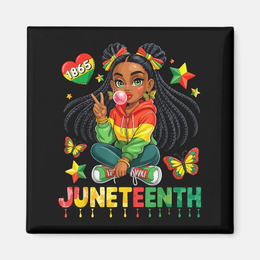 Juneteenth Frohe Coquette Geburtstag 1865 Mädchen Magnet (Vorne)