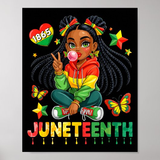 Juneteenth Frohe Coquette Geburtstag 1865 Mädchen  Poster (Vorne)