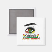 Juneteenth für Frauen Kinder Männer Schwarzer Mona Magnet (Vorderseite/Rückseite)