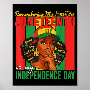 Juneteenth Gedenken an meine Vorfahren Schwarze Fr Poster