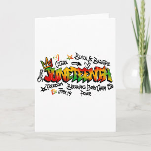 Juneteenth-Graffiti Afroamerikanische Schwarze Ges Karte