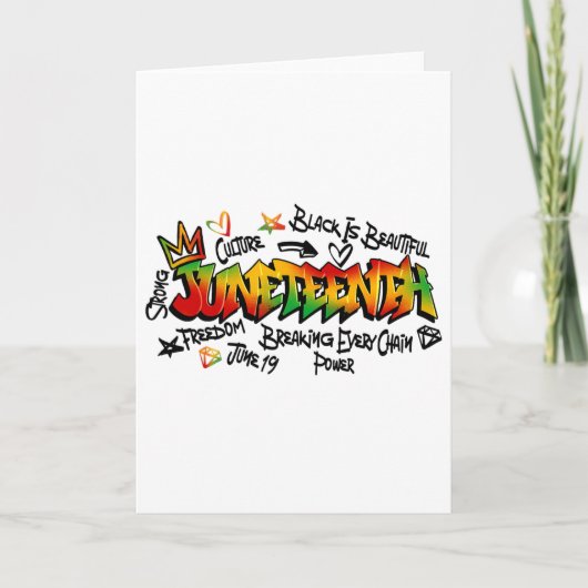 Juneteenth-Graffiti Afroamerikanische Schwarze Ges Karte (Vorderseite)