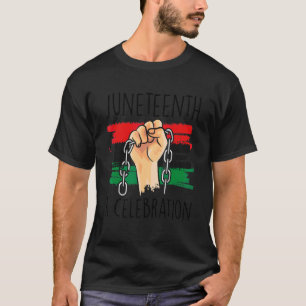 Juneteenth Hand American Flag Schwarze Geschichte T-Shirt
