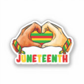Juneteenth Heart Aufkleber (Vorderseite)