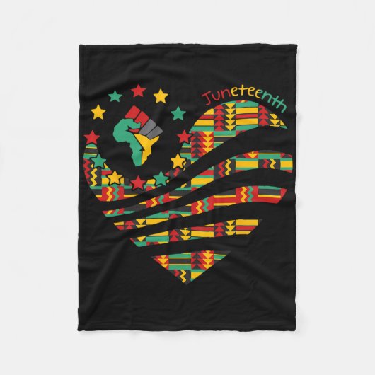 Juneteenth Heart Black History Afro American Afric Fleecedecke (Vorderseite)