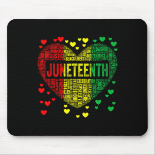 Juneteenth Heart Black History Afro American Afric Mousepad