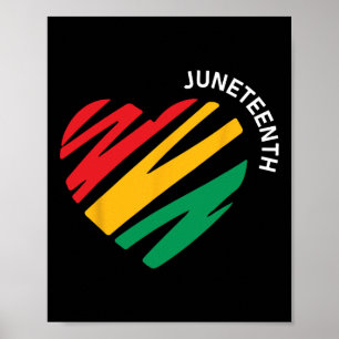 Juneteenth Heart Black History Afro American Afric Poster