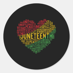 Juneteenth Heart Black History Afro American Afric Runder Aufkleber