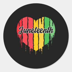 Juneteenth Heart Black History Afro American Afric Runder Aufkleber