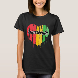Juneteenth Heart Black History Afro American Afric T-Shirt