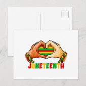 Juneteenth Heart Feiertagspostkarte (Vorne/Hinten)