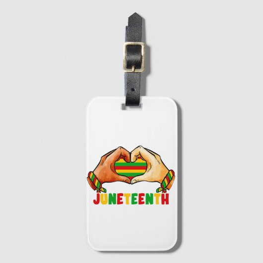 Juneteenth Heart Gepäckanhänger (Vorderseite Vertikal)