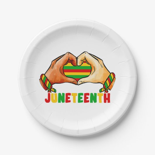 Juneteenth Heart Pappteller (Vorderseite)