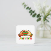 Juneteenth Heart Quadratische Visitenkarte (Stehend Vorderseite)