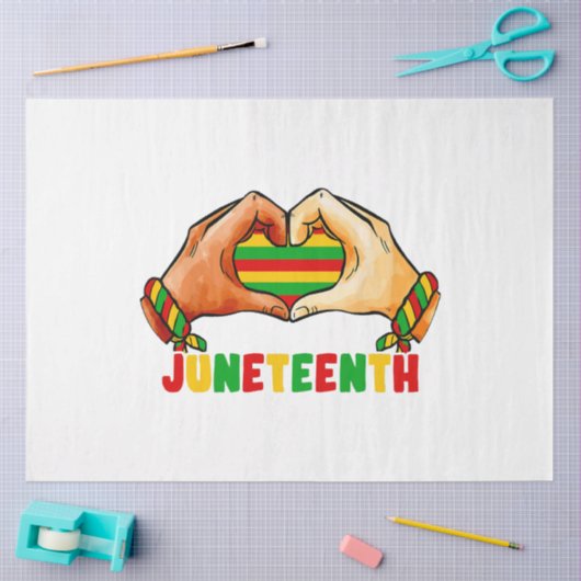 Juneteenth Heart Seidenpapier (Basteln)