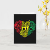 Juneteenth Heart Word Cloud Black Freedom Juneteen Karte (Gelbe Blume)