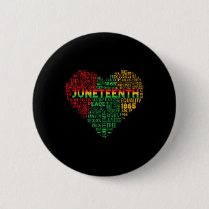 Juneteenth Herz Freiheit Afroamerikanischer Teenag Button