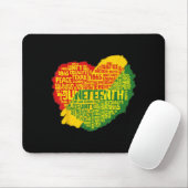 Juneteenth Herz schwarze Geschichte afroamerikanis Mousepad (Mit Mouse)
