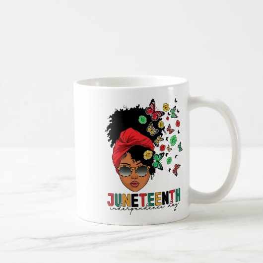Juneteenth History Freedom Butterfly Melanie Black Kaffeetasse (Rechts)