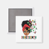 Juneteenth History Freedom Butterfly Melanie Black Magnet (Vorderseite/Rückseite)