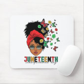 Juneteenth History Freedom Butterfly Melanie Black Mousepad (Mit Mouse)