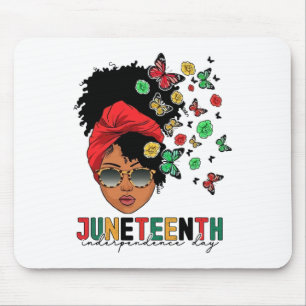 Juneteenth History Freedom Butterfly Melanie Black Mousepad