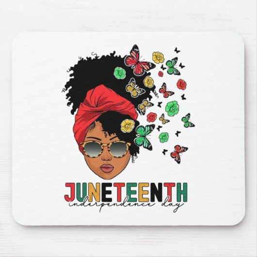 Juneteenth History Freedom Butterfly Melanie Black Mousepad (Vorne)