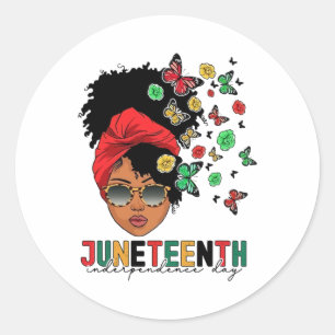 Juneteenth History Freedom Butterfly Melanie Black Runder Aufkleber