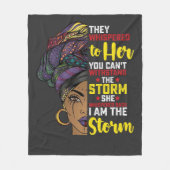 Juneteenth I bin der Sturm Melanin Black Girl Fleecedecke (Vorderseite)