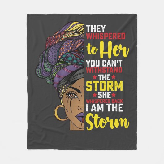 Juneteenth I bin der Sturm Melanin Black Girl Fleecedecke (Vorderseite)