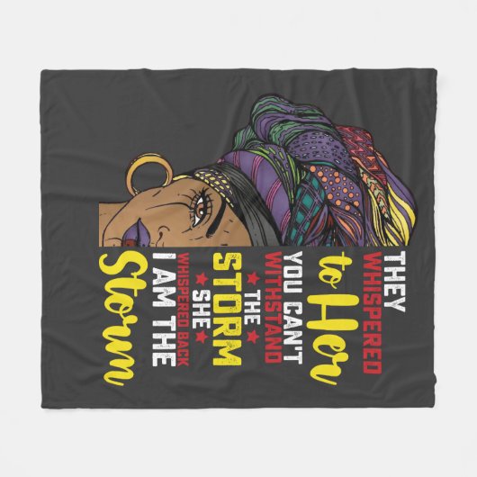 Juneteenth I bin der Sturm Melanin Black Girl Fleecedecke (Vorderseite (Horizontal))