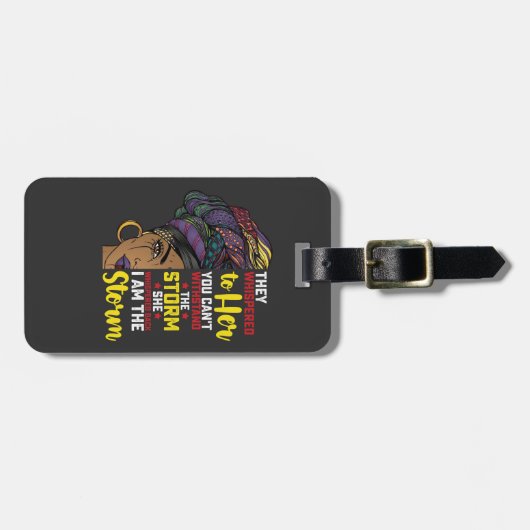 Juneteenth I bin der Sturm Melanin Black Girl Gepäckanhänger (Vorderseite horizontal)