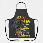 Juneteenth I bin der Sturm Melanin Black Girl Schürze (Vorderseite)