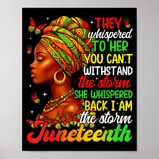 Juneteenth ich bin der schwarze Stolz Afro-Frauen Poster (Vorne)
