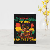 Juneteenth Ich bin der Sturm schwarze Frauen schwa Karte (Gelbe Blume)