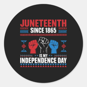 Juneteenth ist mein Unabhängigkeitstag 1865 Rot We Runder Aufkleber