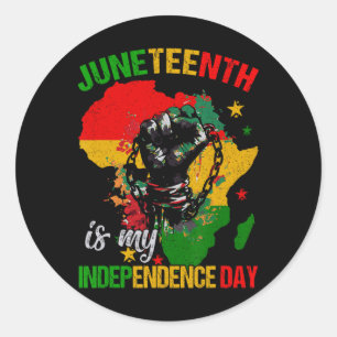 Juneteenth ist mein Unabhängigkeitstag frei Isch B Runder Aufkleber